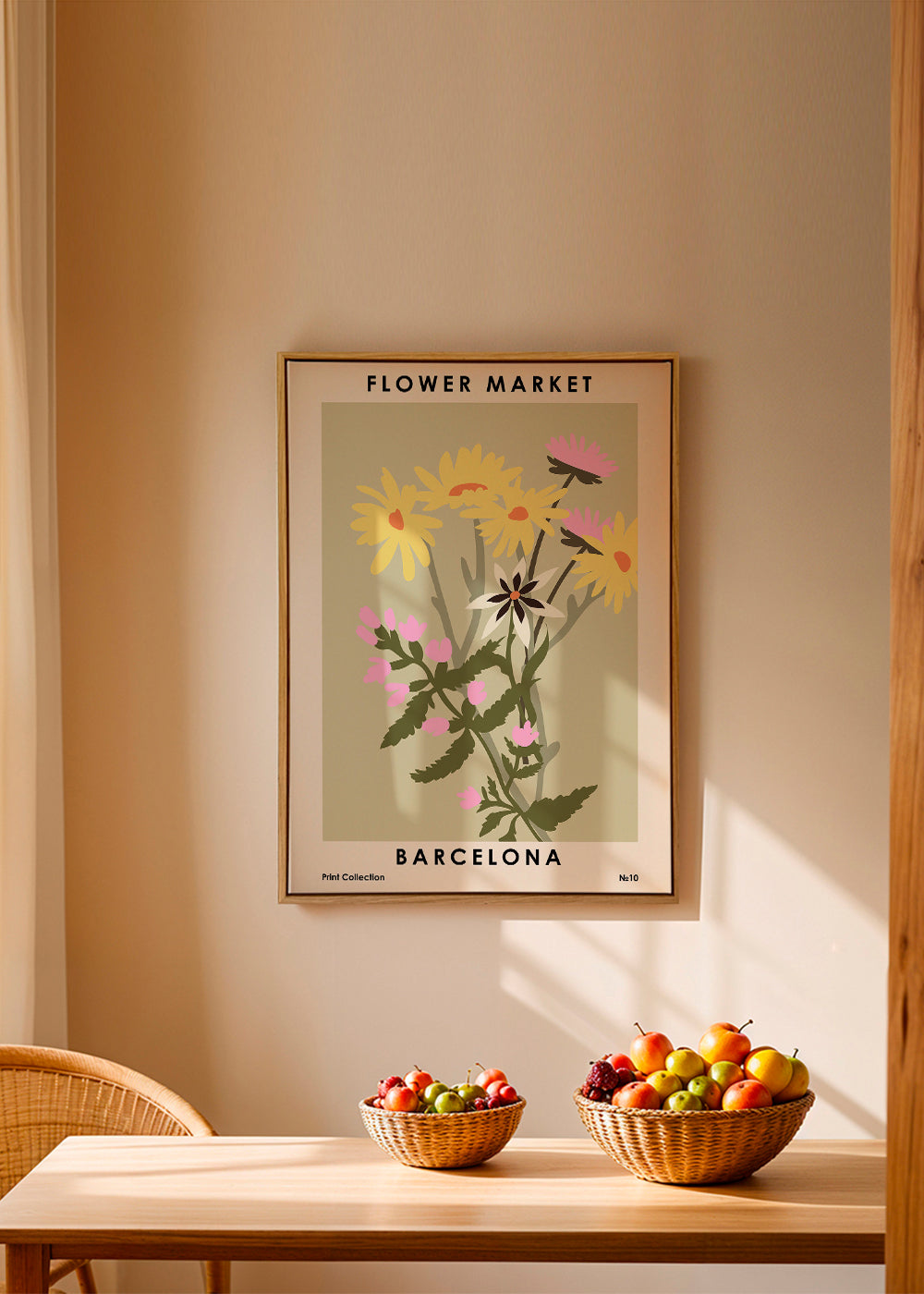 Botanisk plakat Flower Market Barcelona