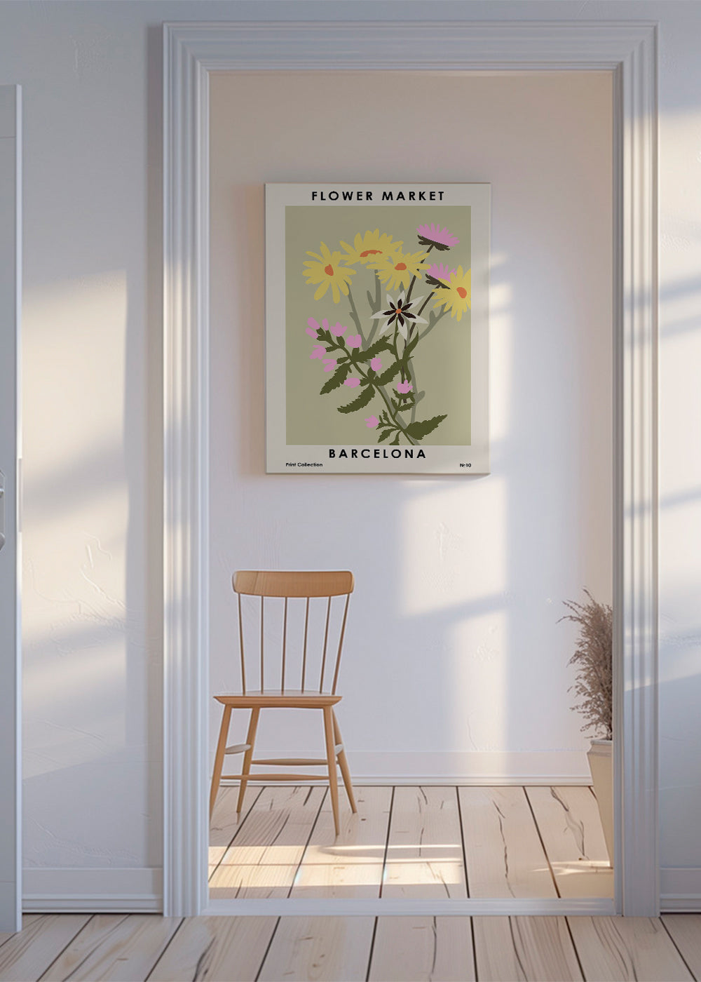 Botanisk plakat Flower Market Barcelona