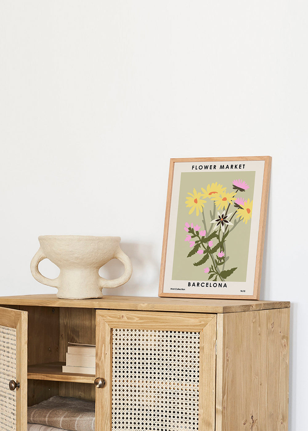 Botanisk plakat Flower Market Barcelona