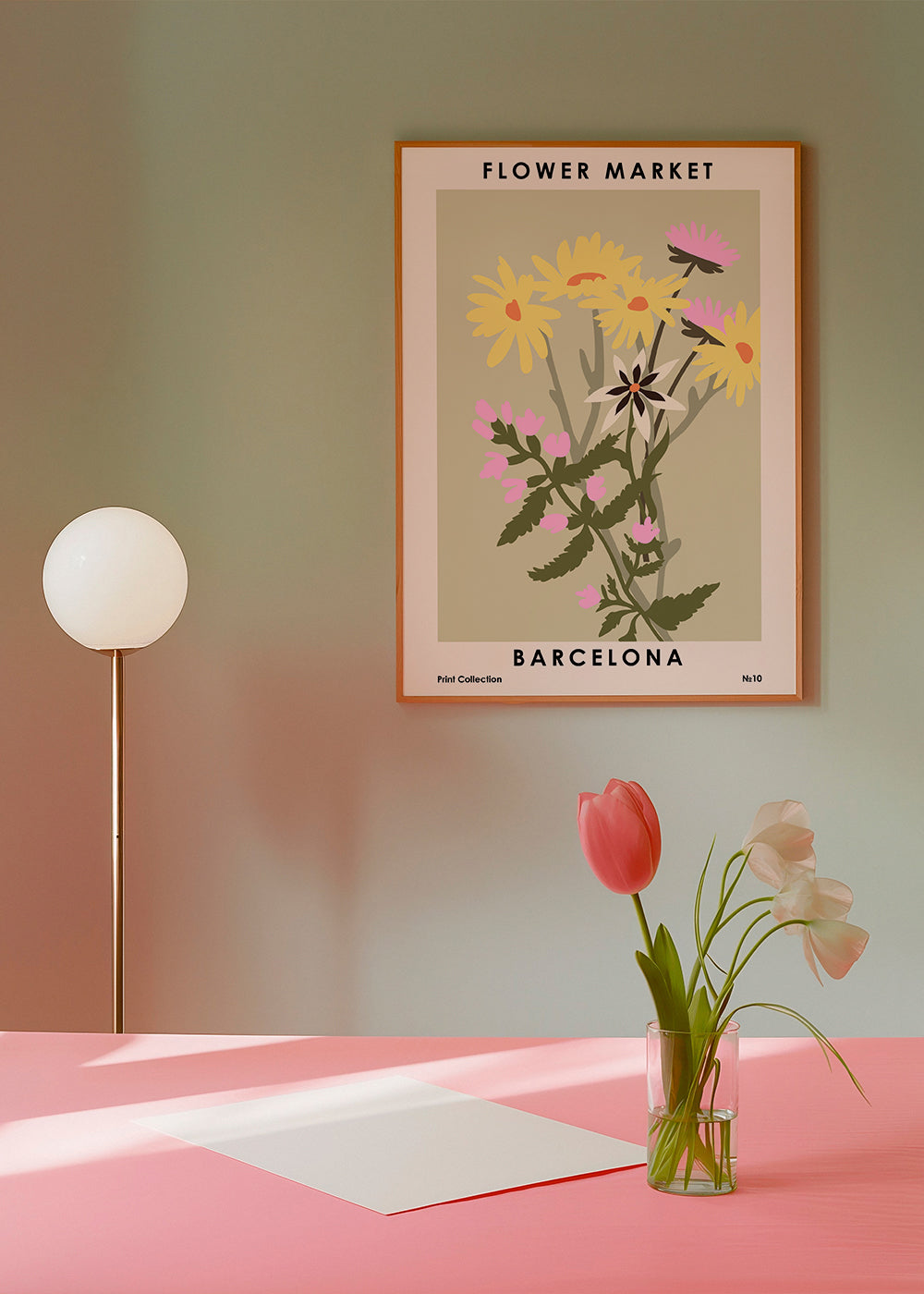 Botanisk plakat Flower Market Barcelona