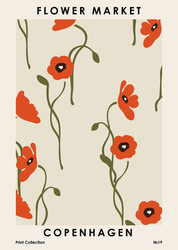 Botanisk plakat: Københavns valmuer