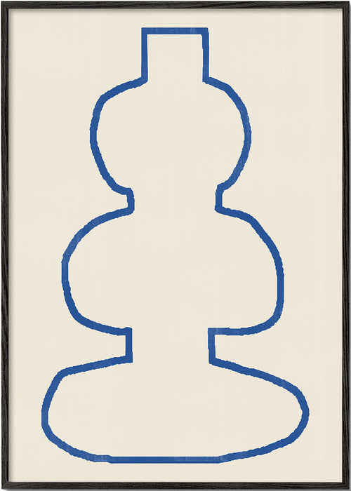 Minimalistisk billede med blå kontur