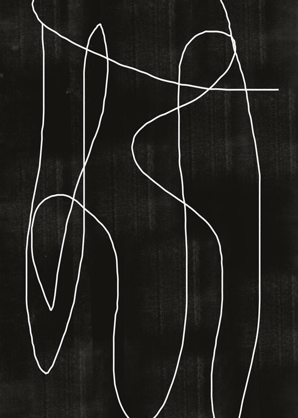 Abstrakt kunst med kontinuerlig linje på mørk baggrund