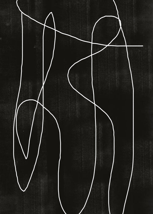 Abstrakt kunst med kontinuerlig linje på mørk baggrund