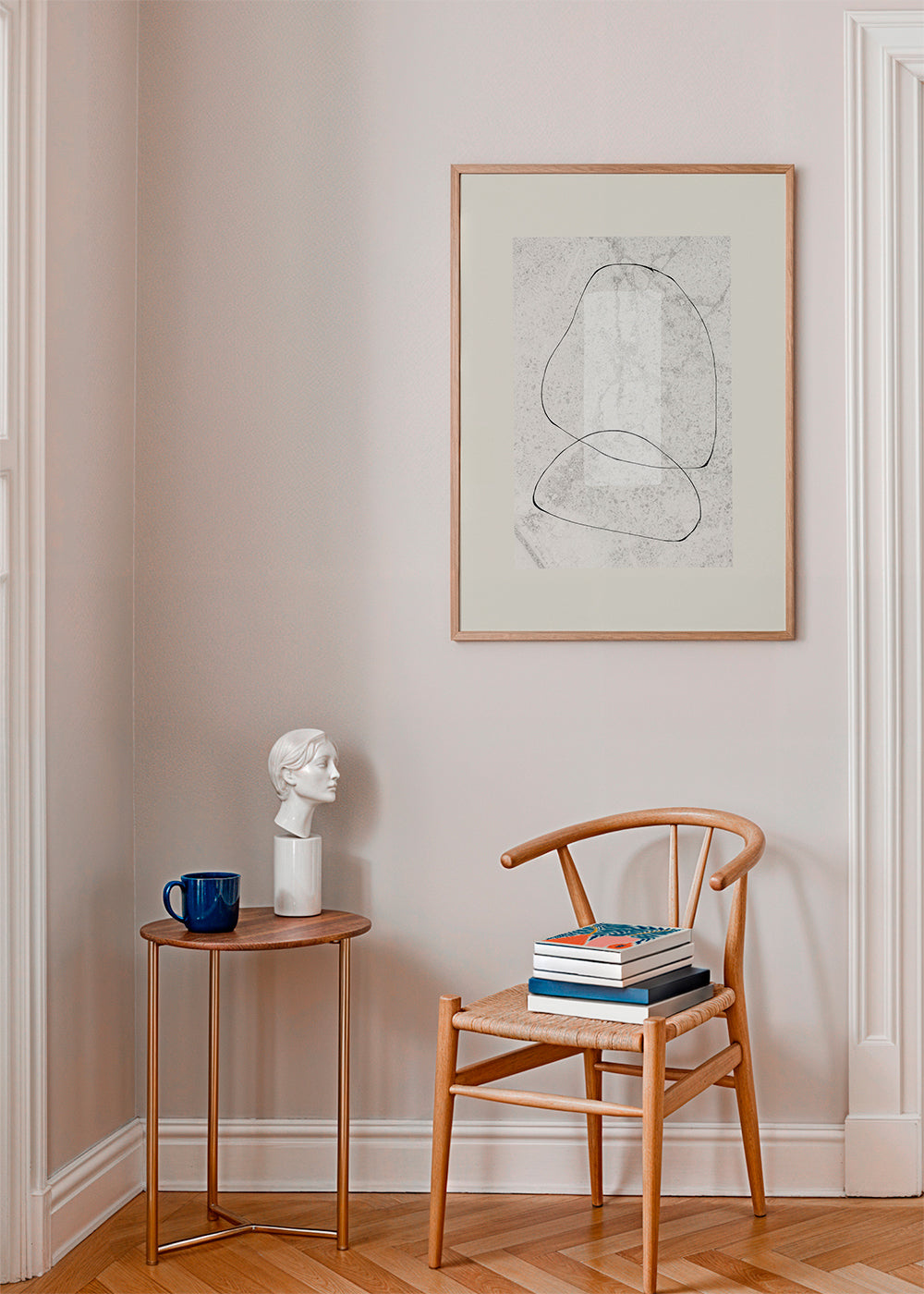 Minimalistisk plakat med kontinuerlige linjer