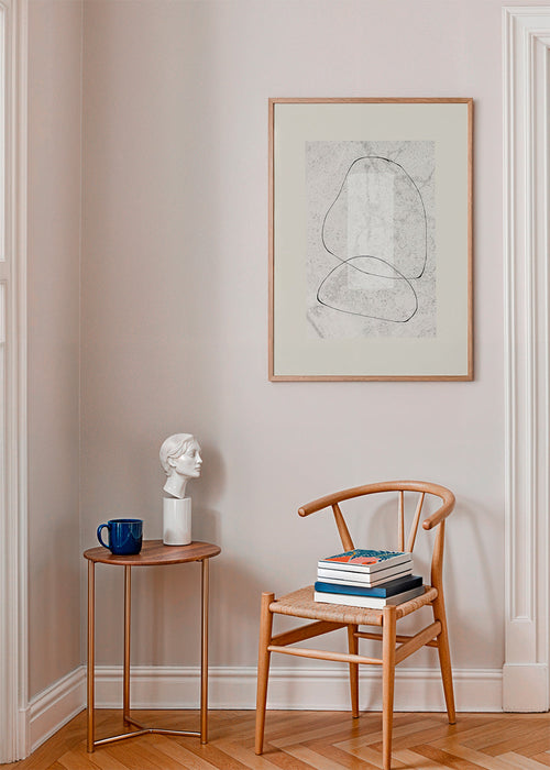 Minimalistisk plakat med kontinuerlige linjer