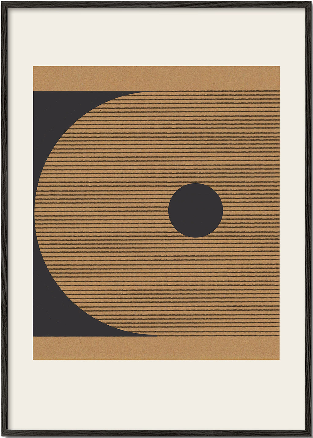 Geometrisk plakat med cirkler og linjestruktur