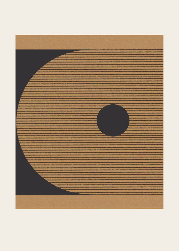 Geometrisk plakat med cirkler og linjestruktur