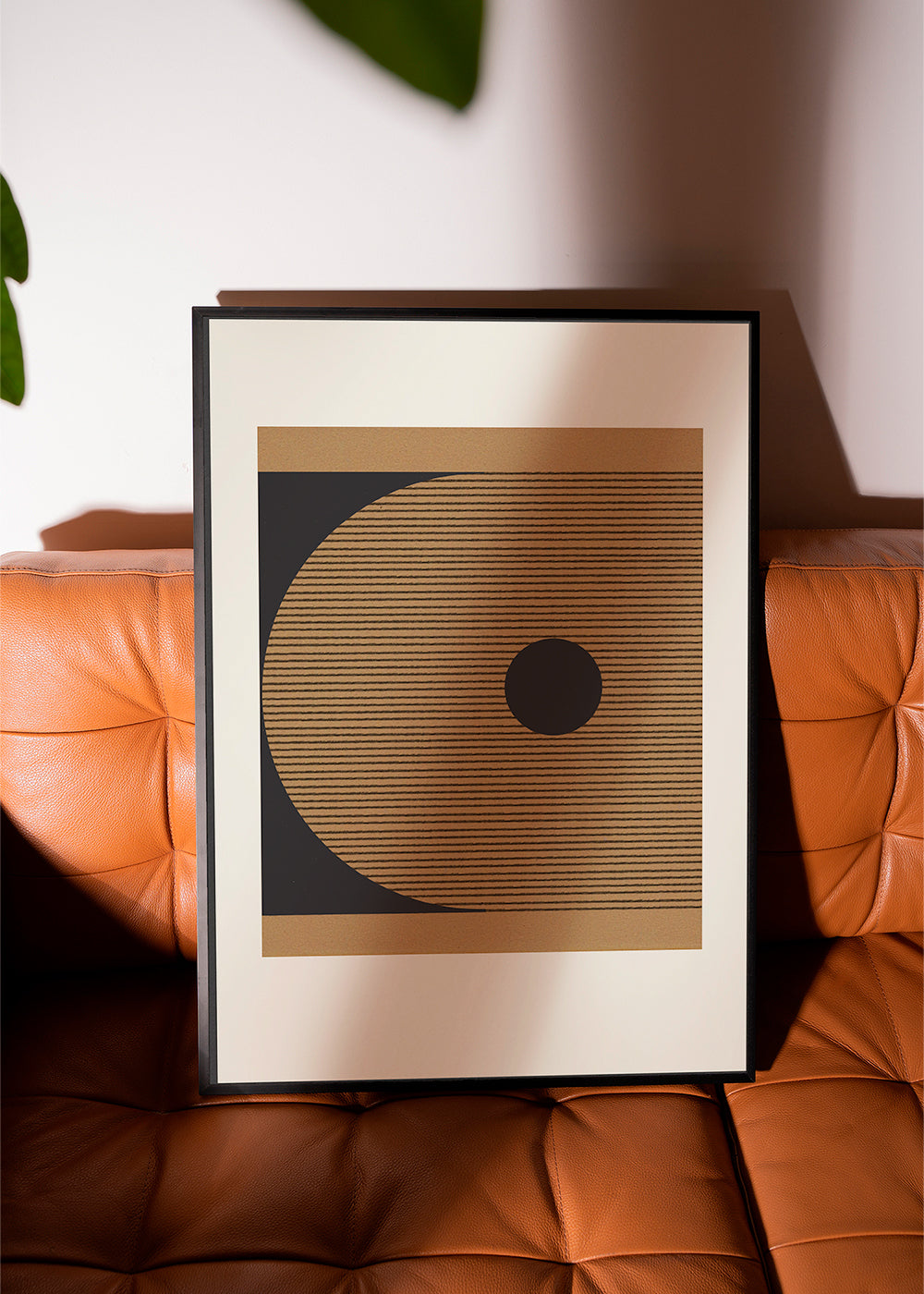 Geometrisk plakat med cirkler og linjestruktur