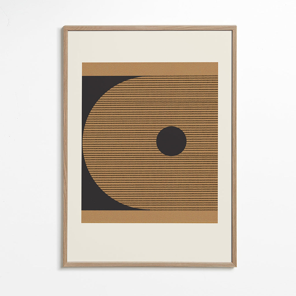 Geometrisk plakat med cirkler og linjestruktur