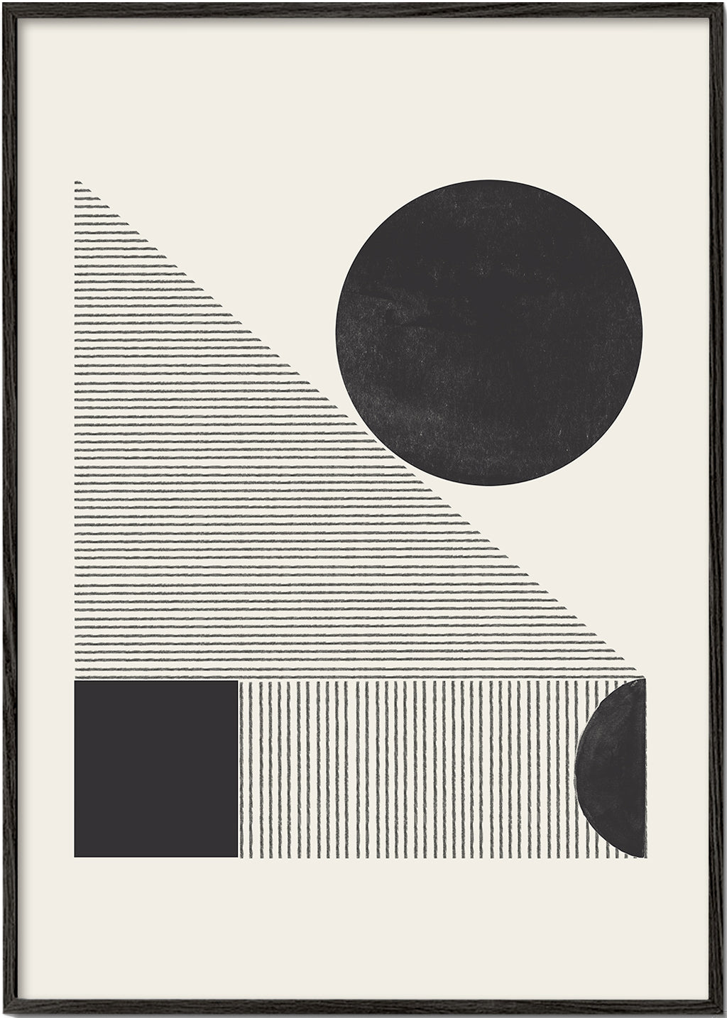 Geometrisk plakat med tekstureret cirkel