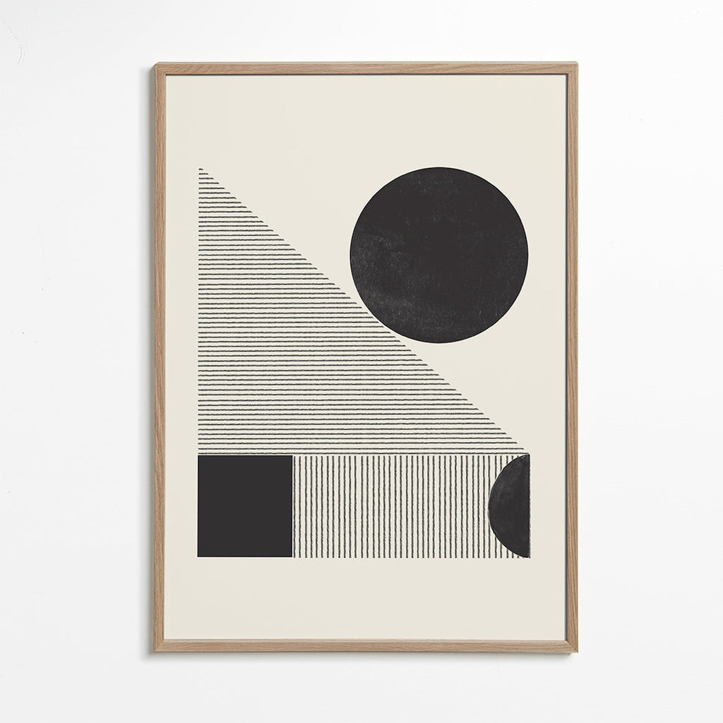 Geometrisk plakat med tekstureret cirkel