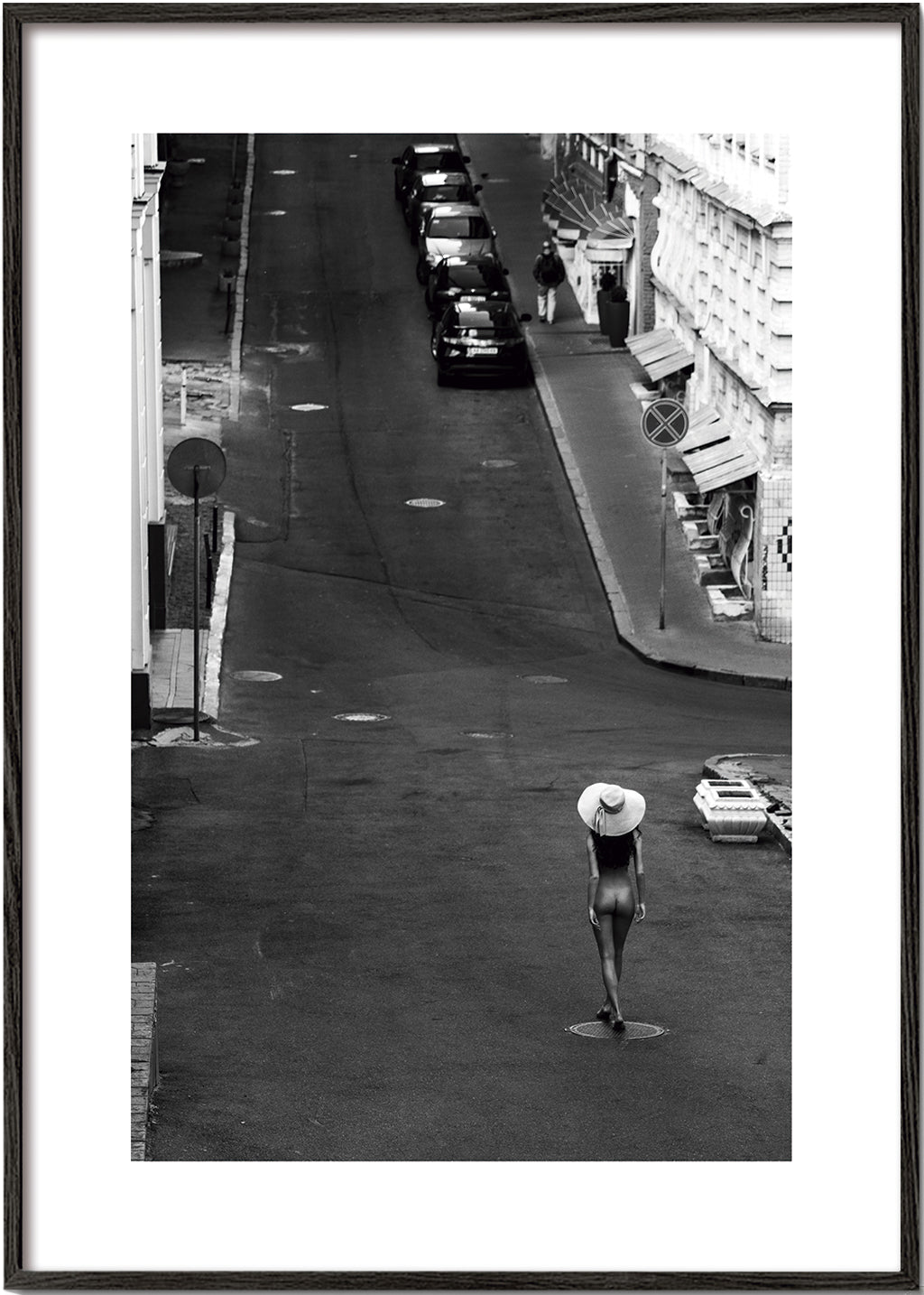 Gadefotografi med en ensom figur
