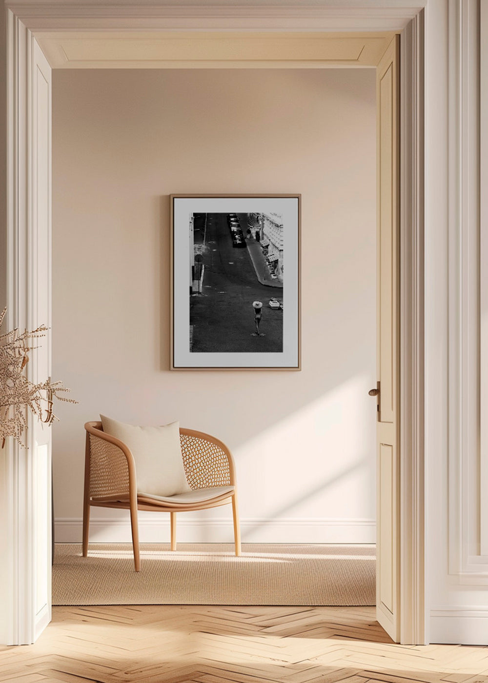Gadefotografi med en ensom figur