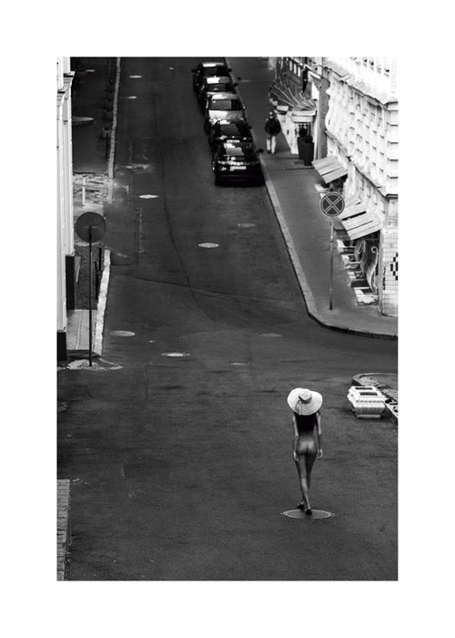 Gadefotografi med en ensom figur