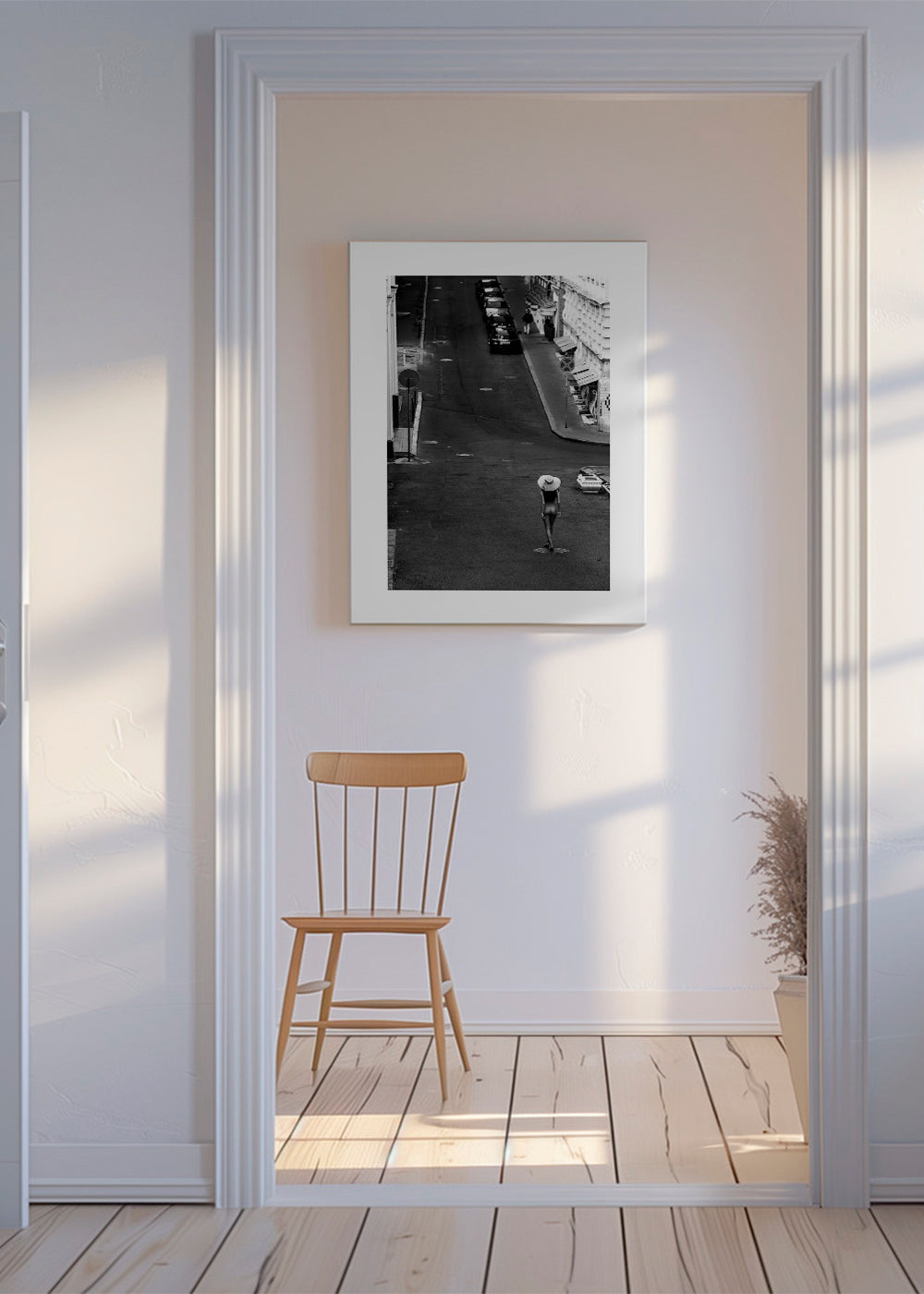 Gadefotografi med en ensom figur