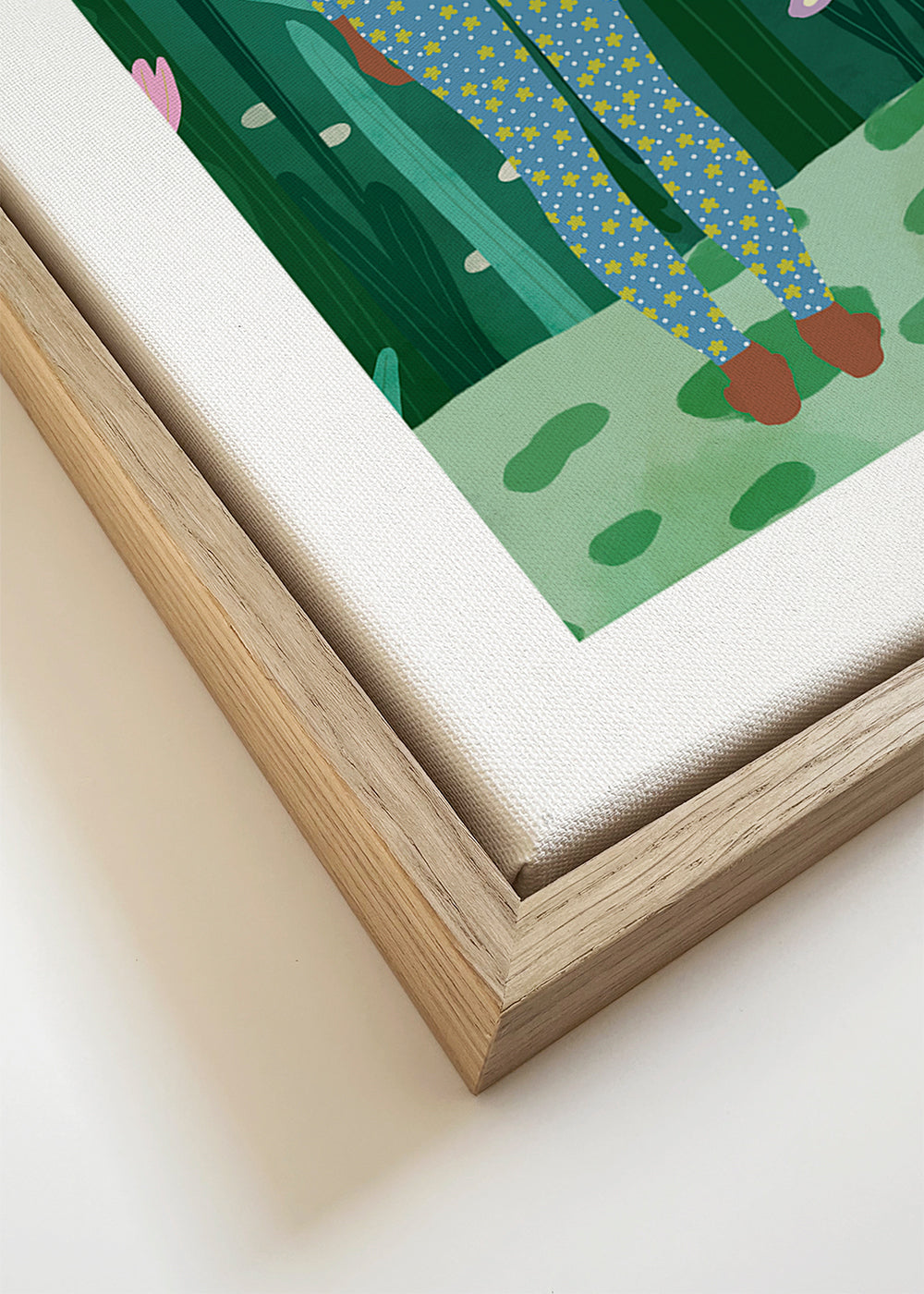 Botanisk plakat med to figurer og hatte
