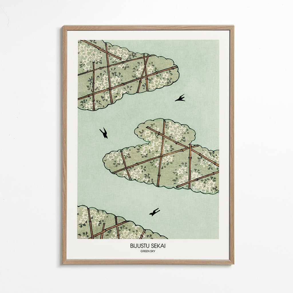 Botanisk plakat gitterblade og svaler