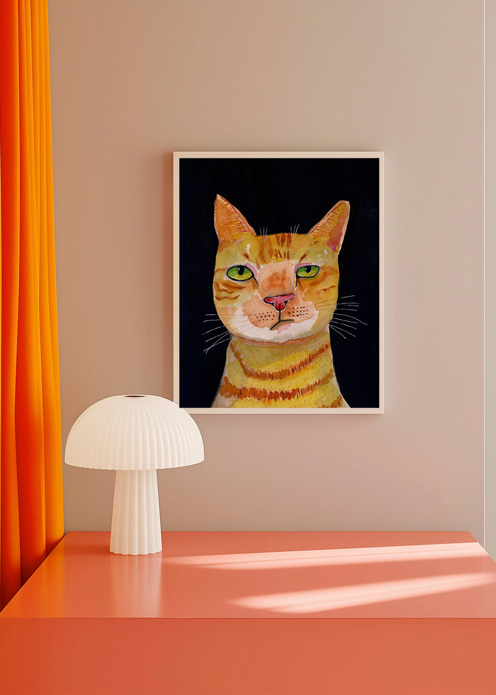Portræt af orange kat