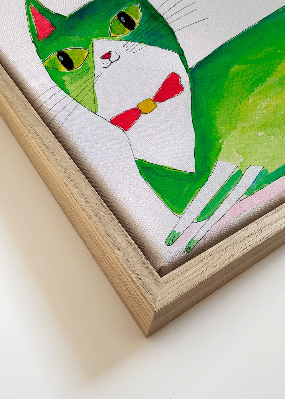 Grøn kat illustration liggende
