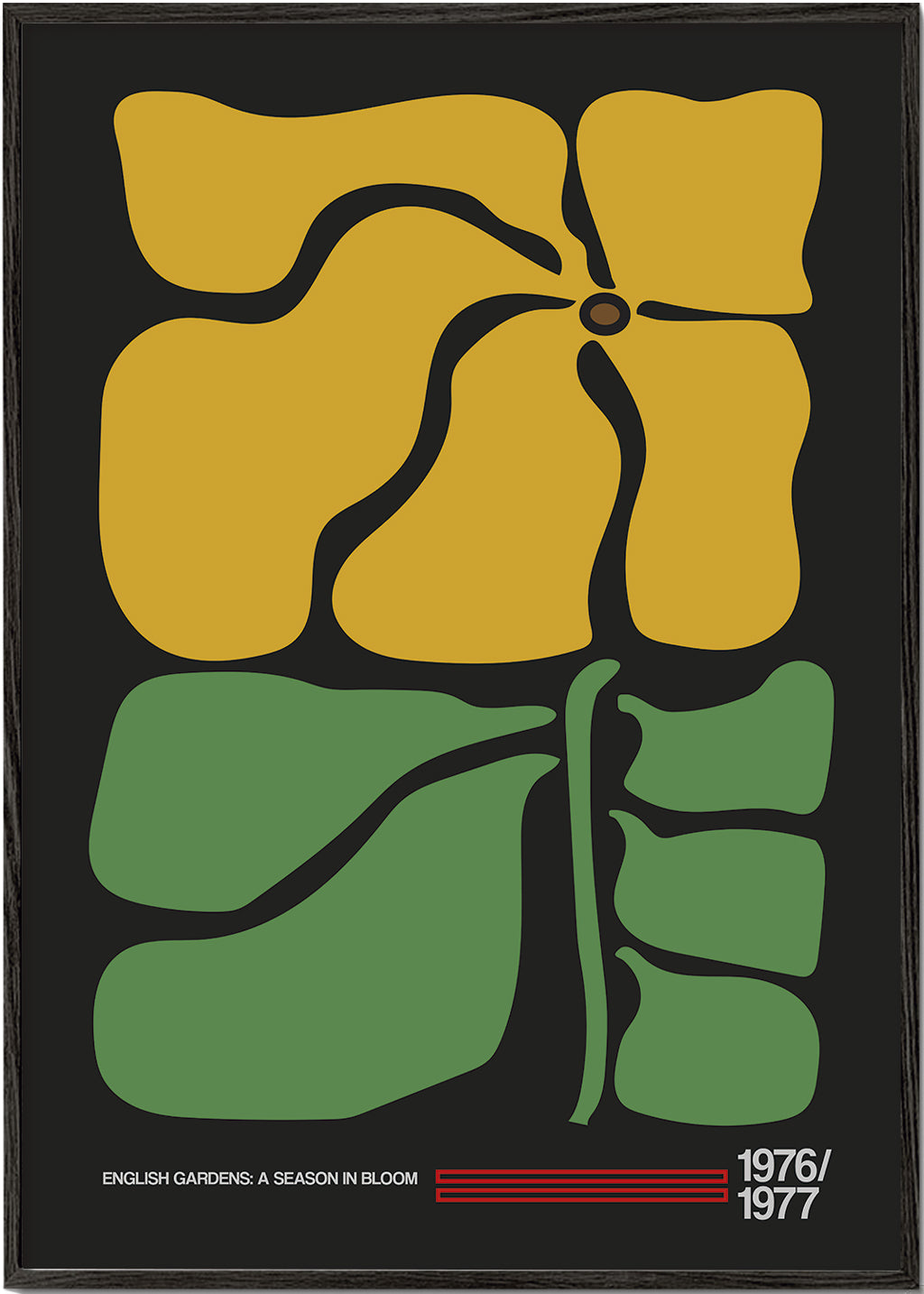 Botanisk plakat med kraftig gul blomst
