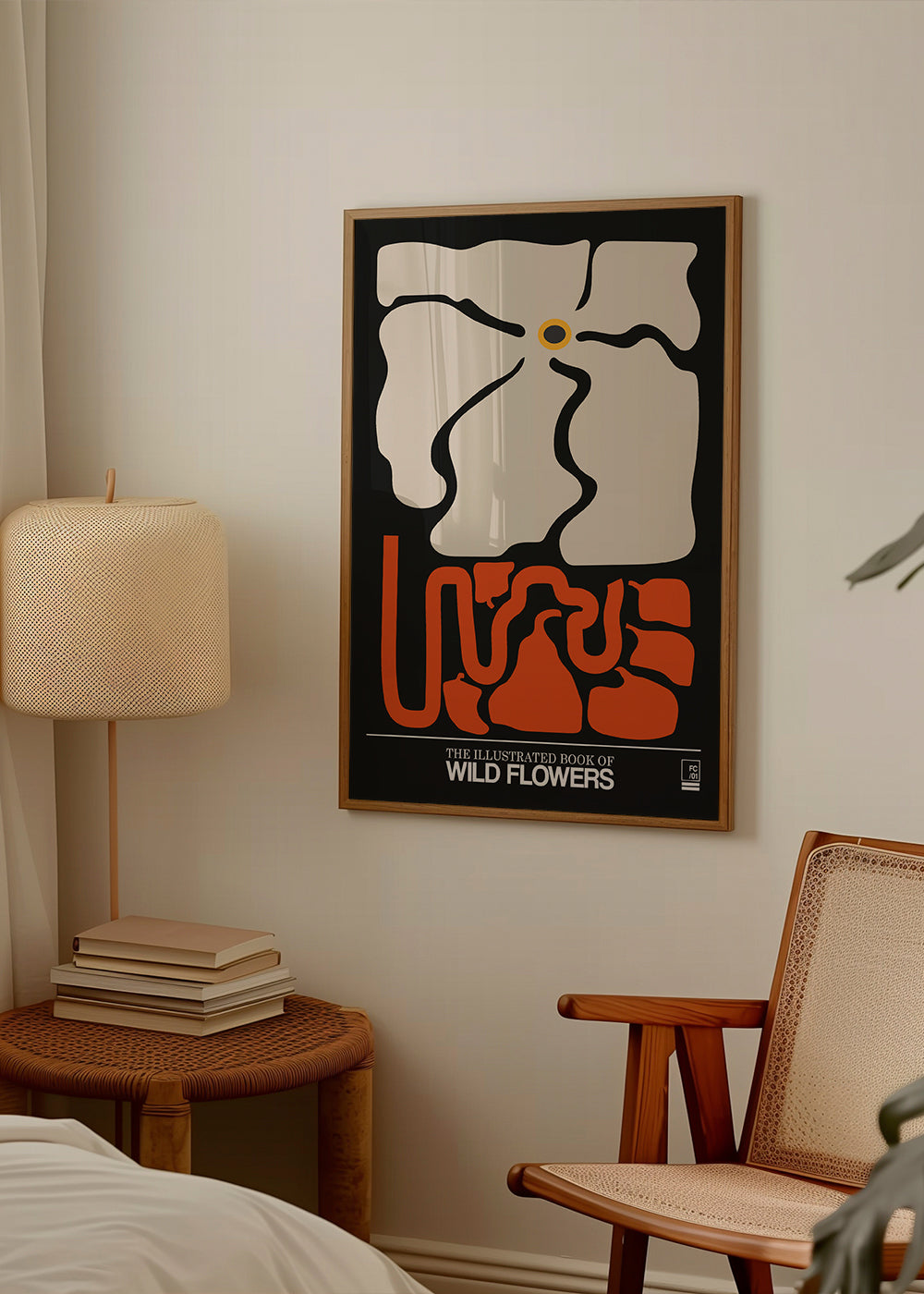 Botanisk plakat stiliserede blomster