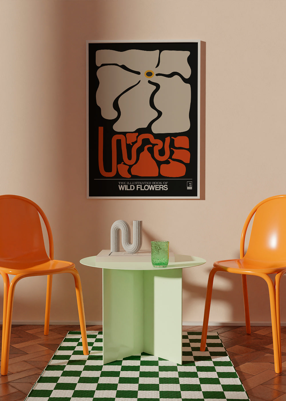 Botanisk plakat stiliserede blomster