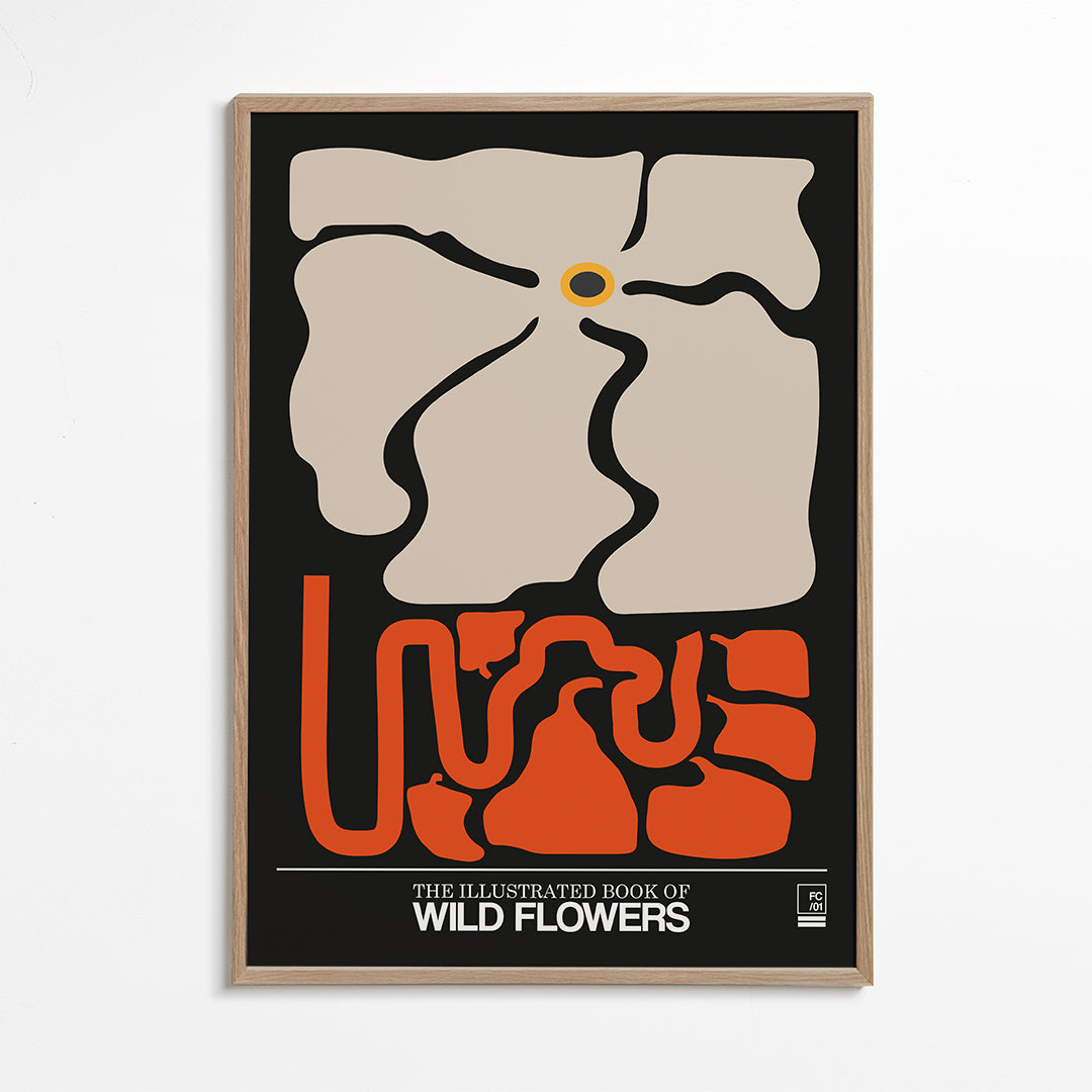 Botanisk plakat stiliserede blomster