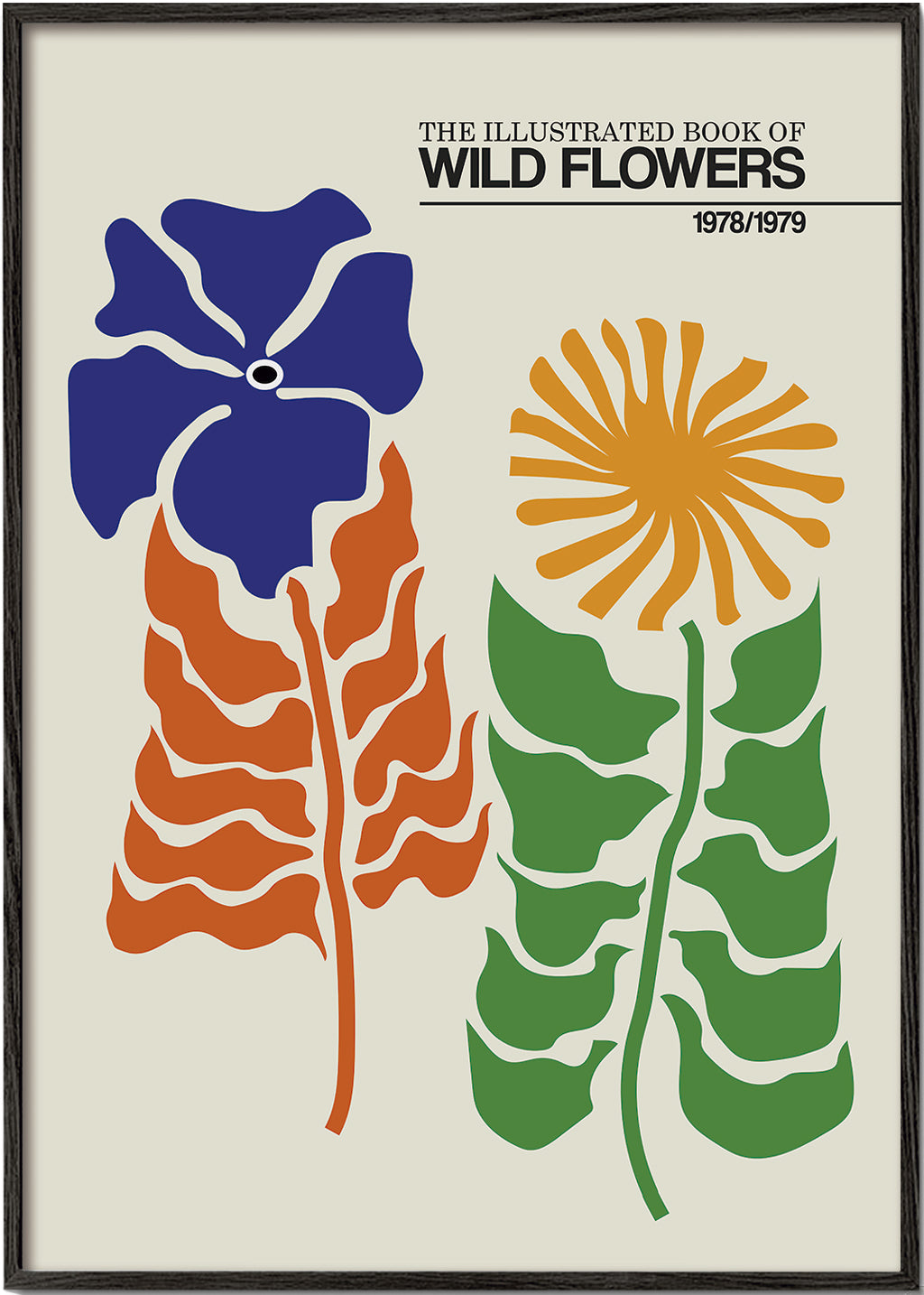 Botanisk plakat: Vilde blomster grafisk