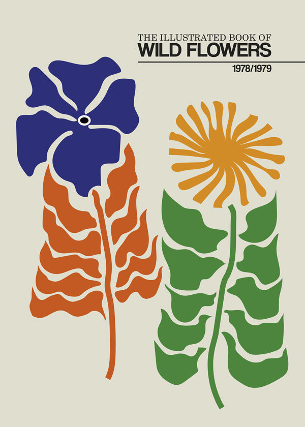Botanisk plakat: Vilde blomster grafisk