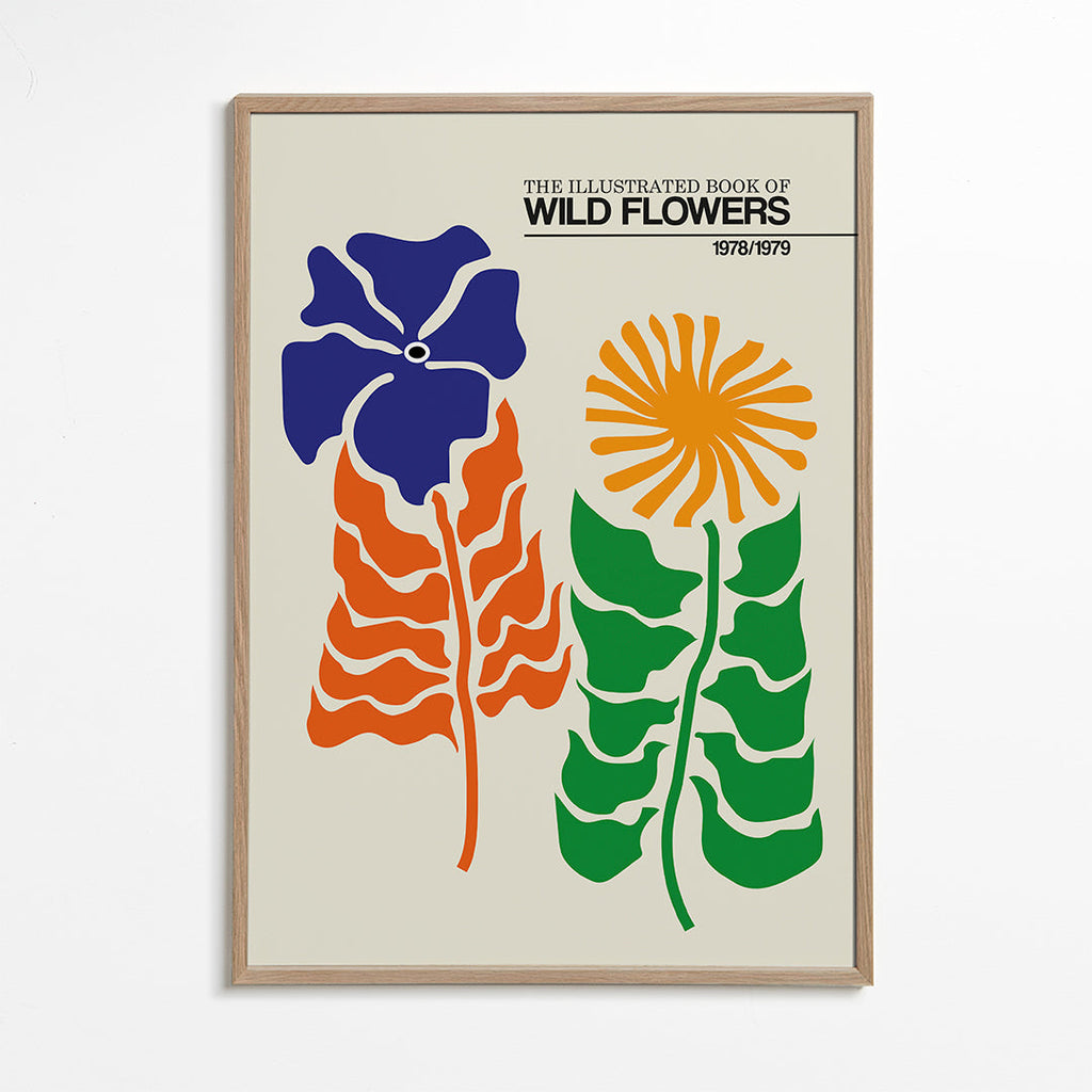 Botanisk plakat: Vilde blomster grafisk