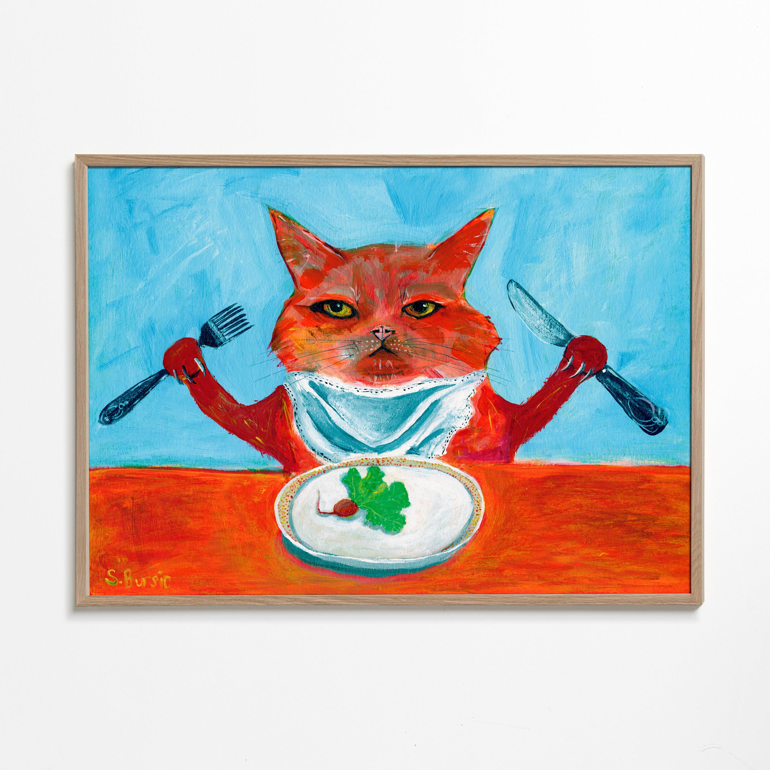 Køkkenkunst: kat ved bordet