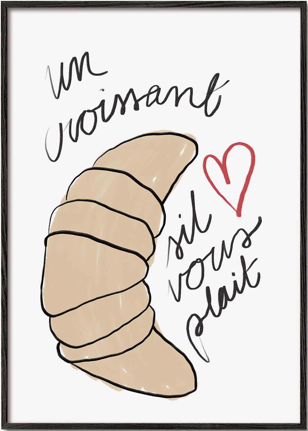 Køkkenkunst med croissant-illustration