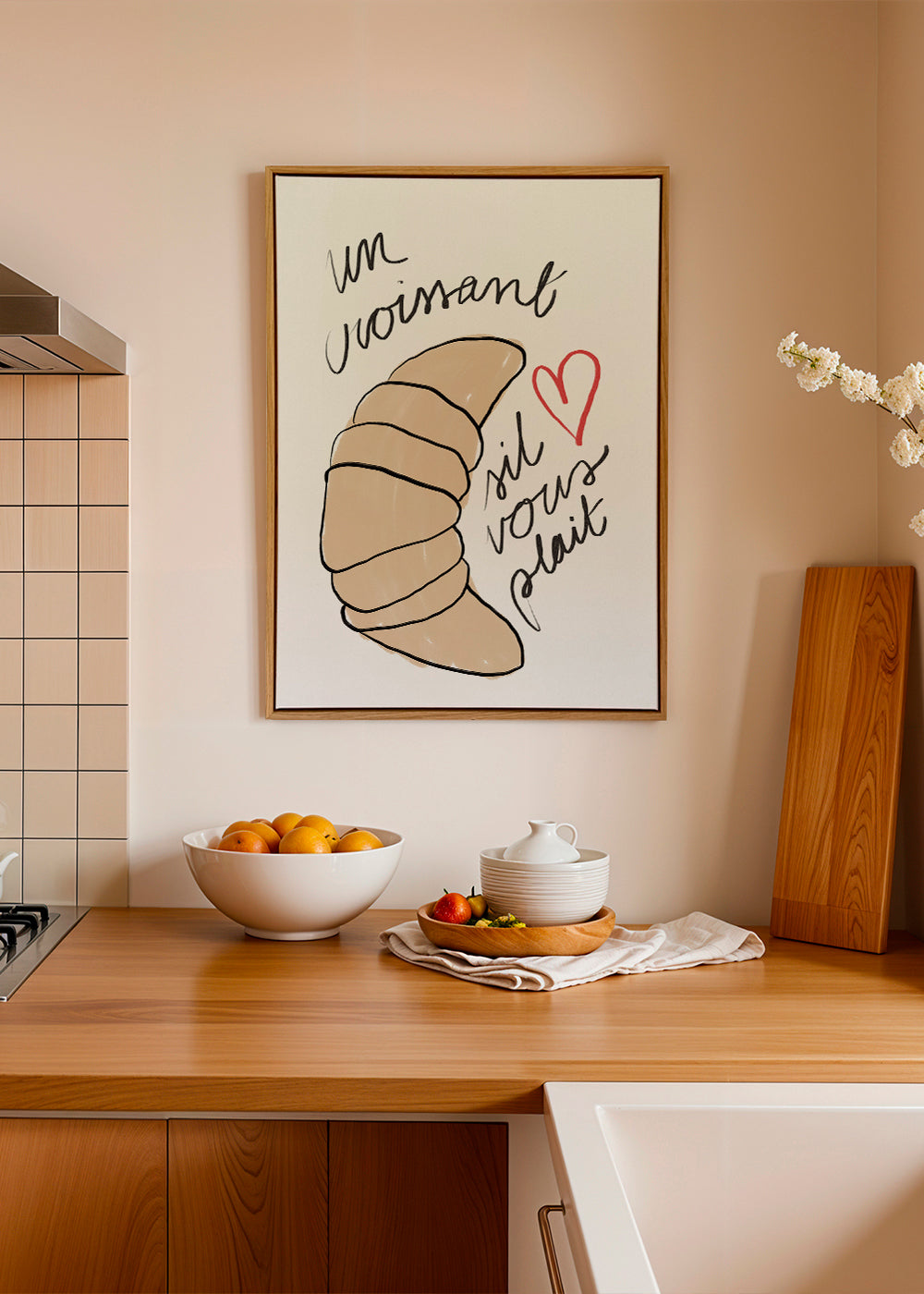 Køkkenkunst med croissant-illustration