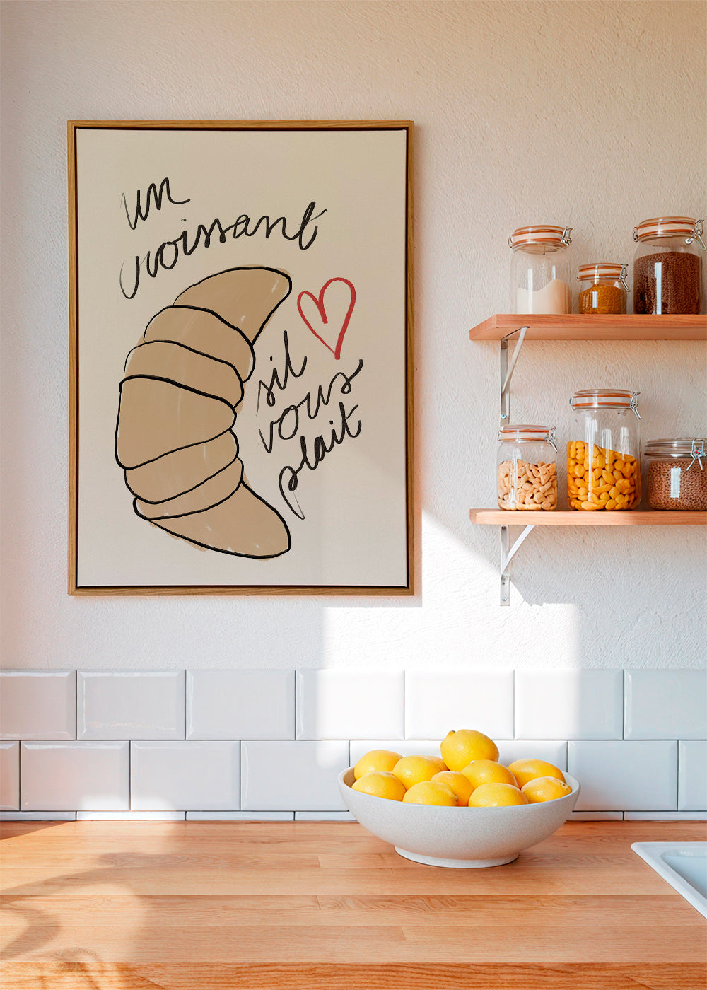 Køkkenkunst med croissant-illustration