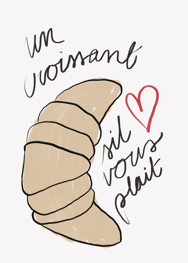 Køkkenkunst med croissant-illustration