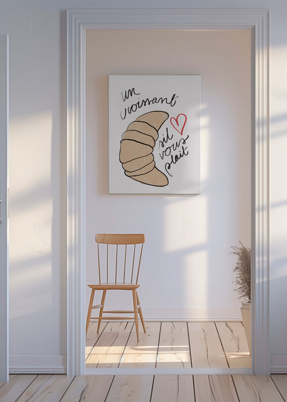 Køkkenkunst med croissant-illustration