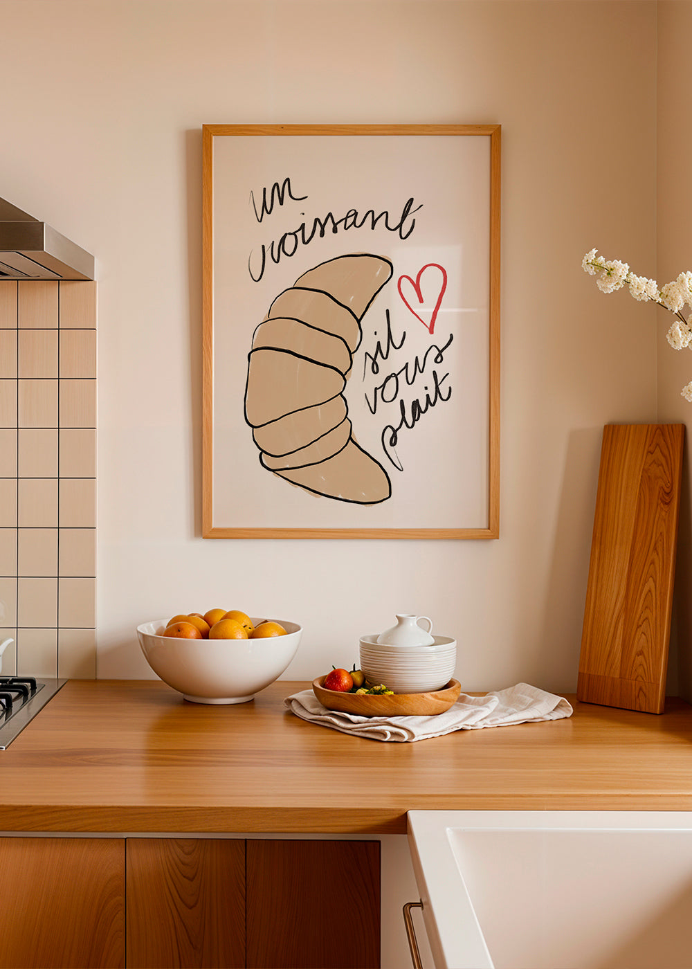 Køkkenkunst med croissant-illustration