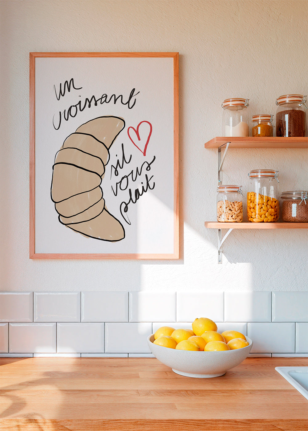 Køkkenkunst med croissant-illustration