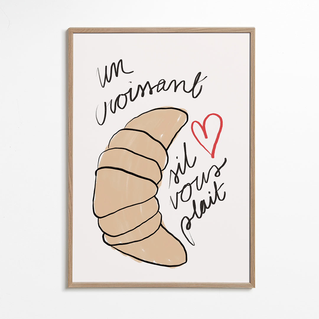 Køkkenkunst med croissant-illustration