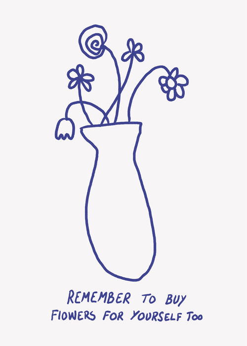 Botanisk plakat: vaasskitse og håndskrevet note