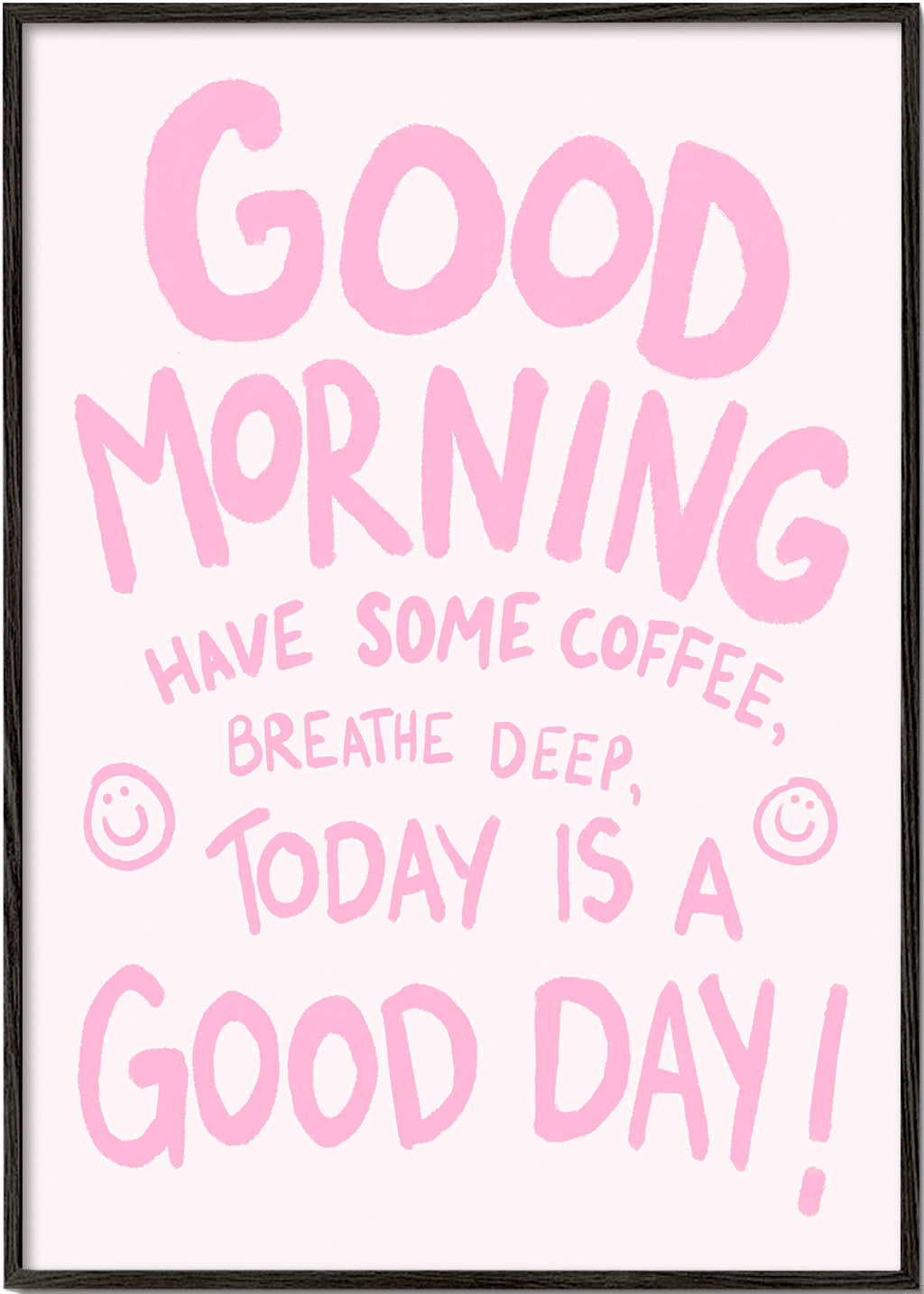 Typografisk illustration 'Good Morning' rosa