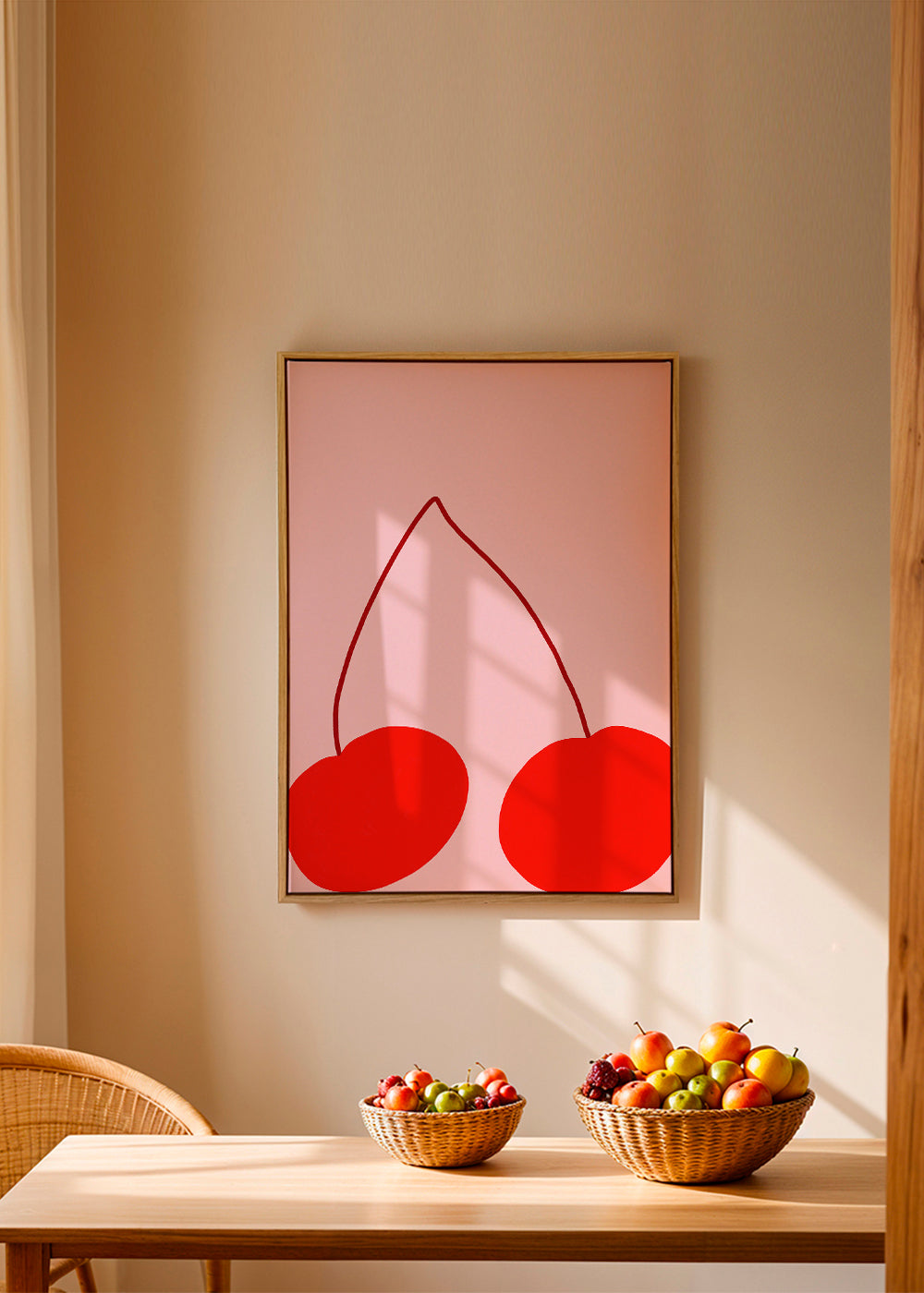 Køkkenkunst med minimalistiske kirsebær