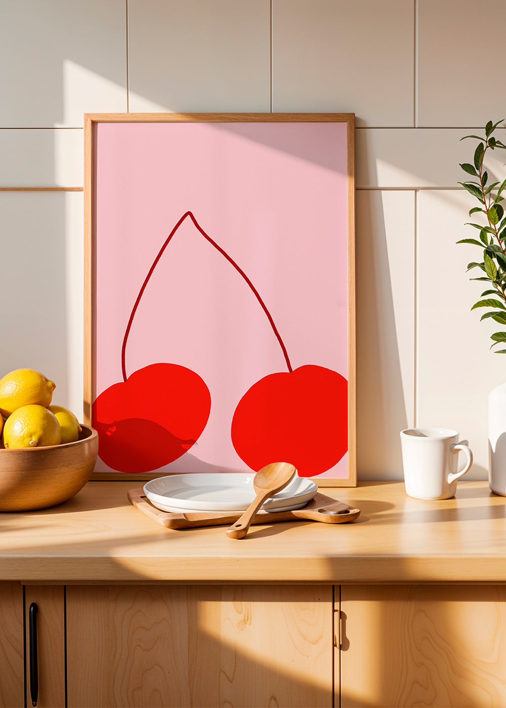 Køkkenkunst med minimalistiske kirsebær