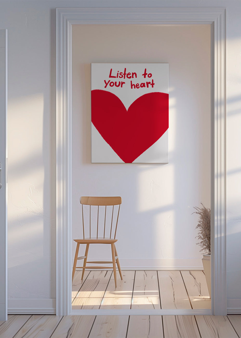 Illustration rødt hjerte med citat