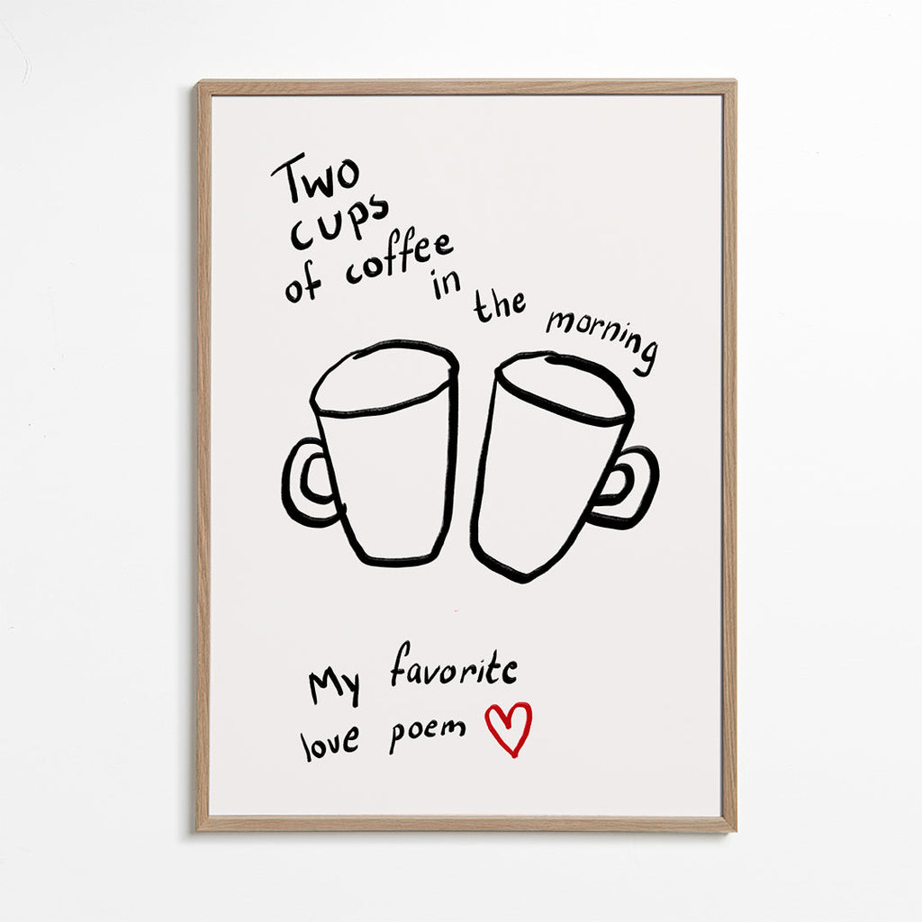 Køkkenkunst Two Cups håndtegning