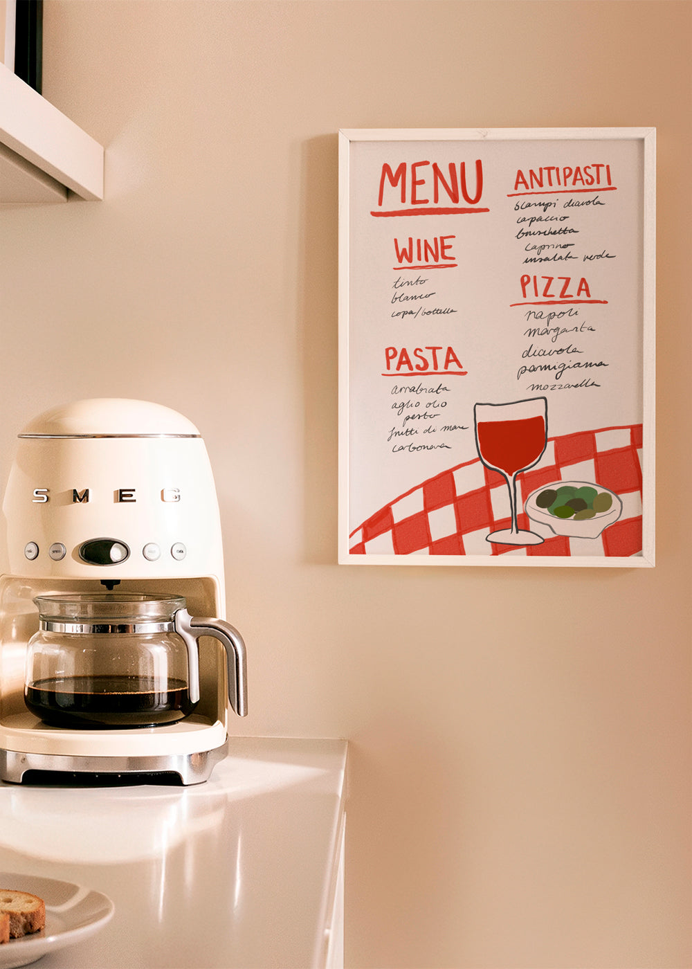 Køkkenkunst illustreret italiensk menu