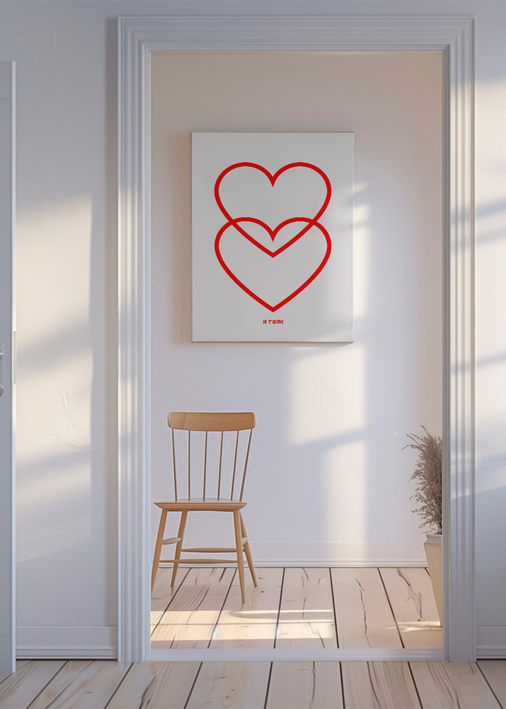 Illustration to røde hjerter minimalistisk