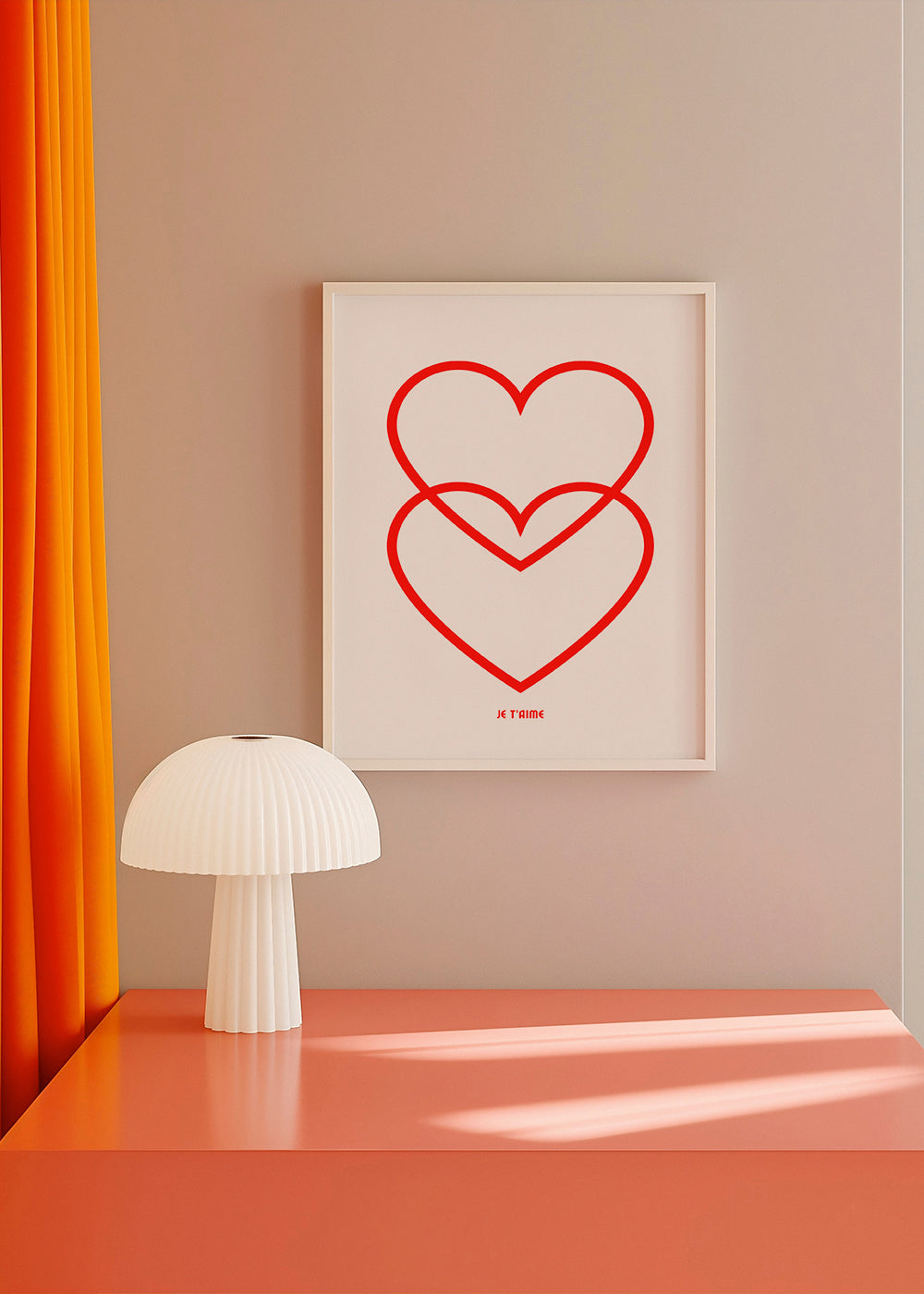 Illustration to røde hjerter minimalistisk