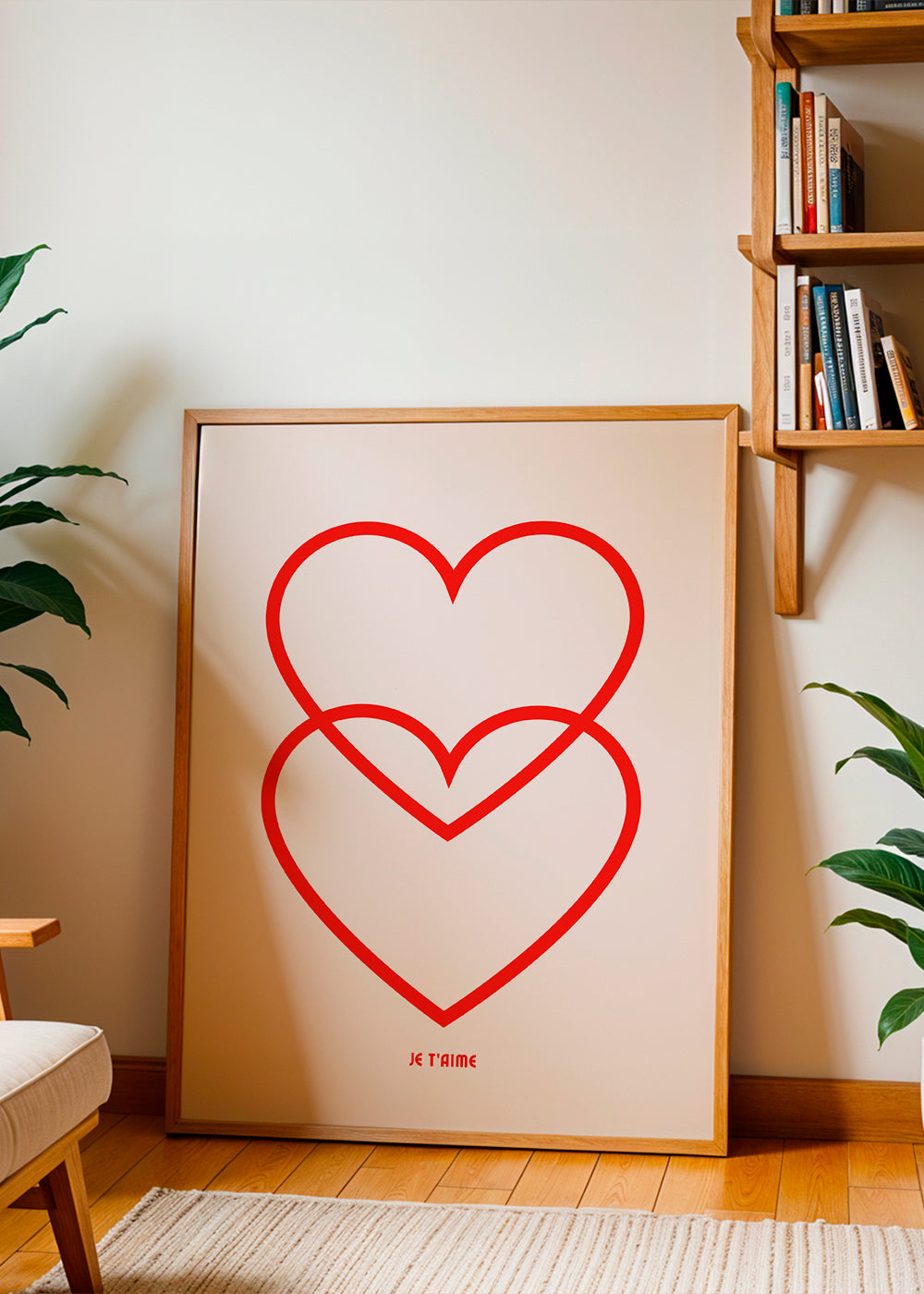 Illustration to røde hjerter minimalistisk